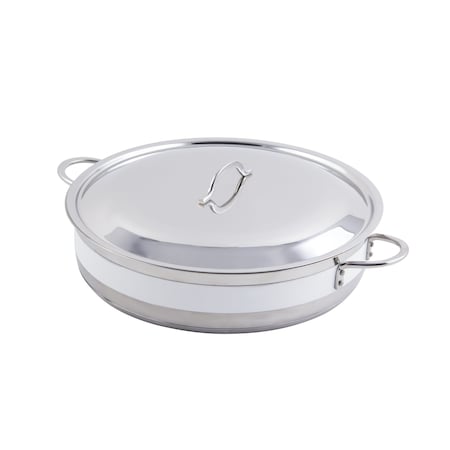 Bon Chef Classic Country French - 9Qt Pot W/Cover Ind Btm 14 3/4" Dia X 3 3/8"  9 Qt 60032CFWhite